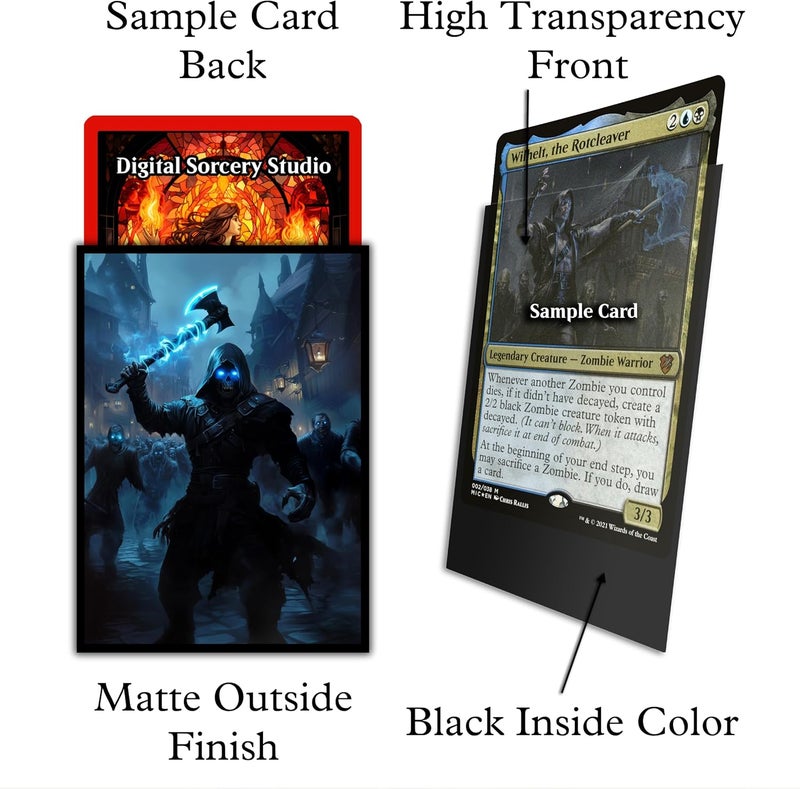 Digital Sorcery Studio Zombie Game Card Sleeves 102 Pack – Perfect Fit for TCG, MTG, Wilhelt & The Scarab God Commander Decks - Premium Standard Card Sleeves for Magic The Gathering - Image 4
